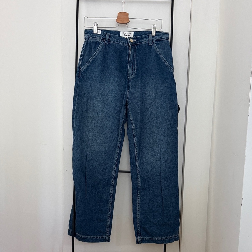 Reformation Jeans Relaxed Dark Blue Denim